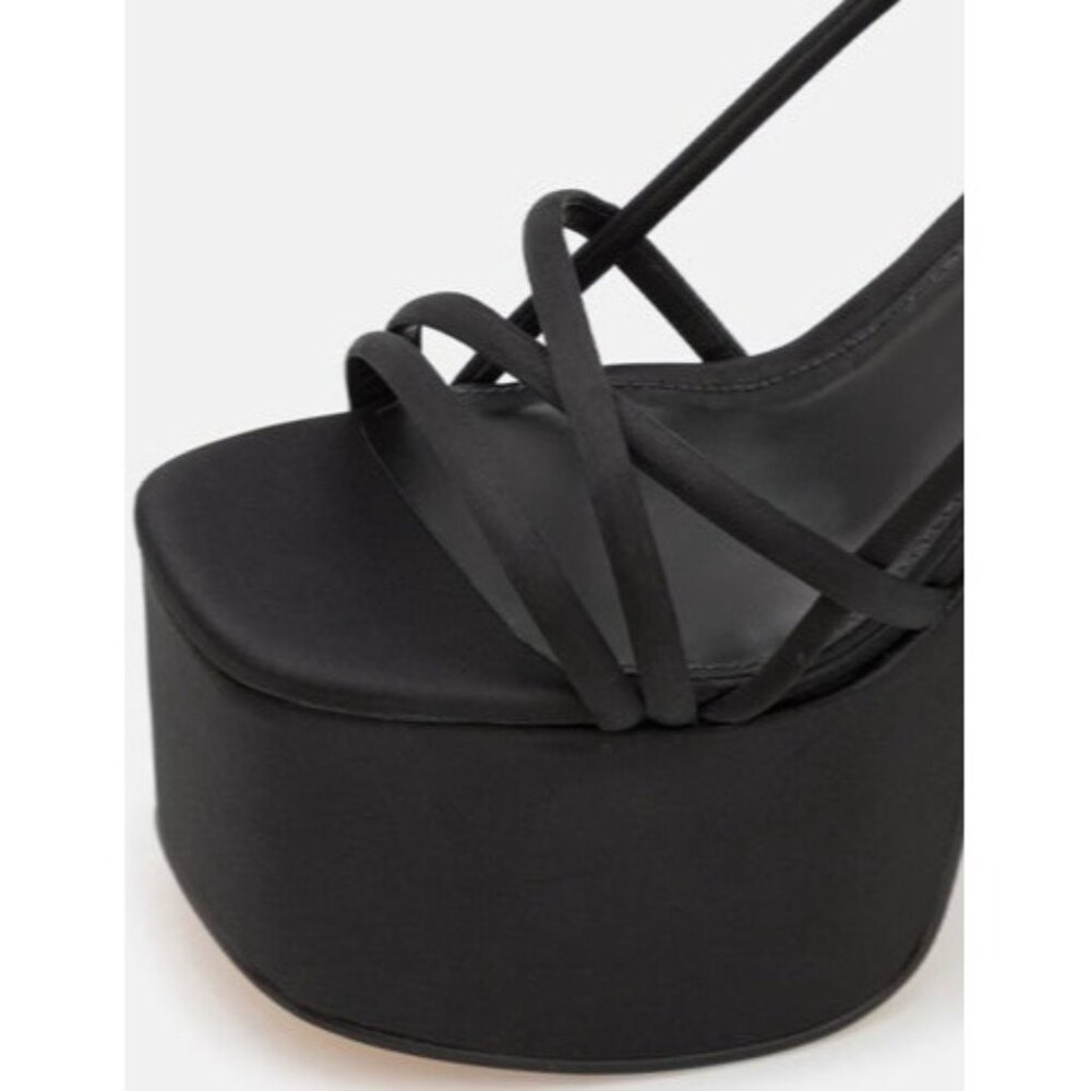 Cult Gaia Moriah Platform High Block Heel Sandal Black Size 7 New In Box - Picture 9 of 16